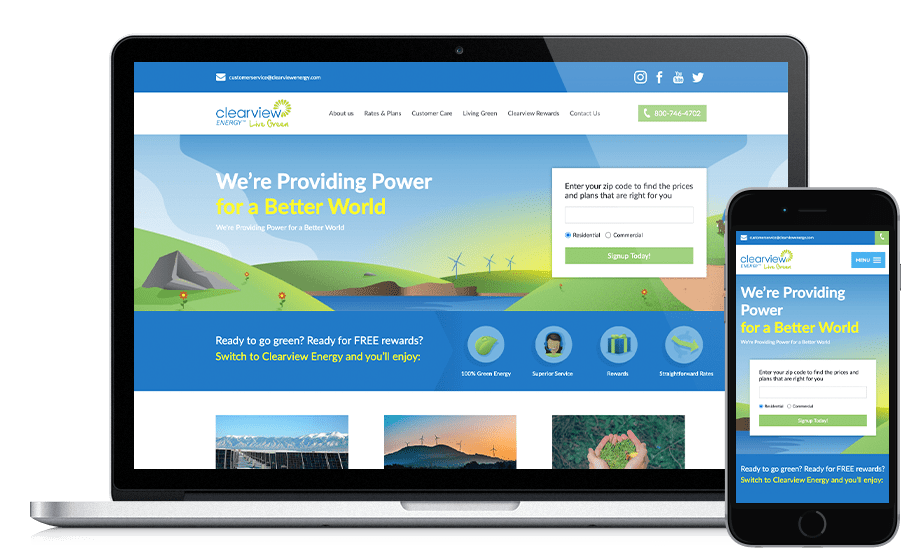 Clearview Energy - Desktop and Mobile